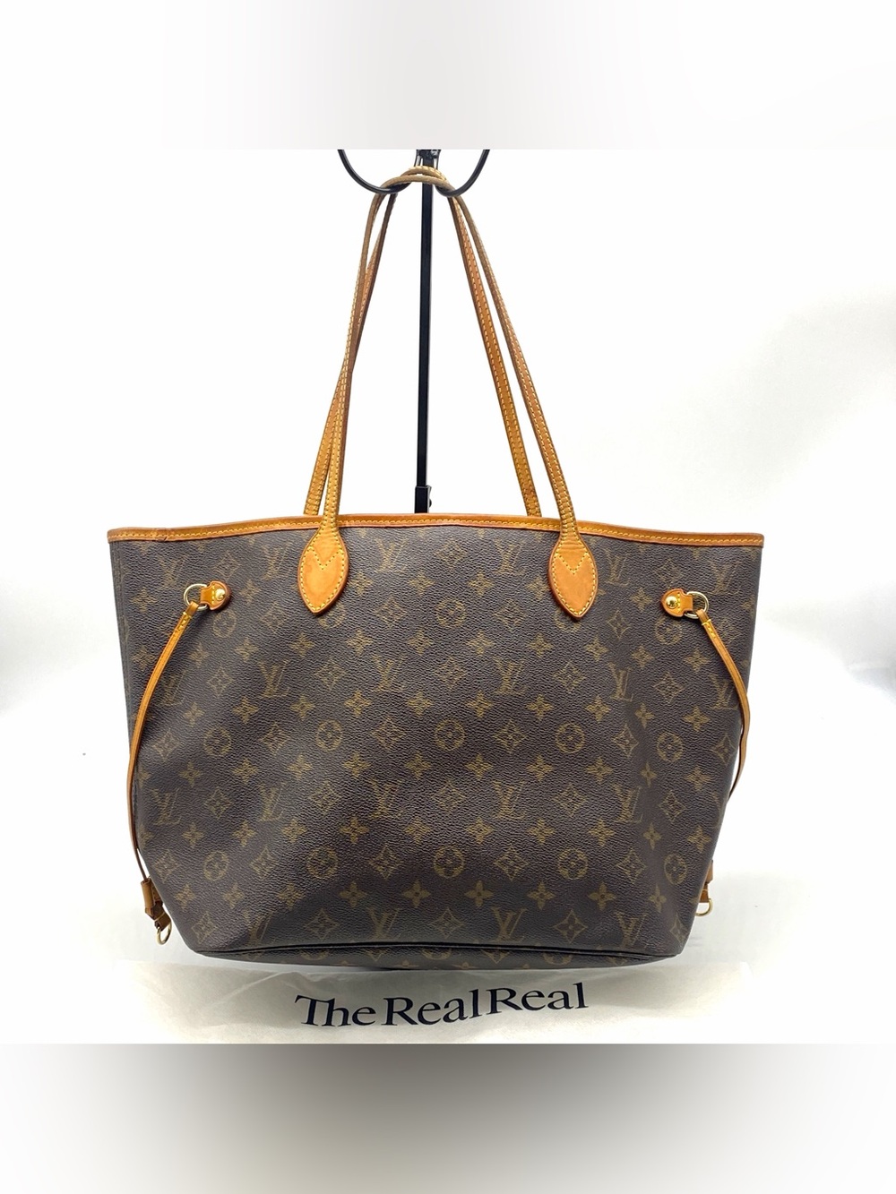 Louis Vuitton Neverfull Classic Leather Monogram Tote MM Shoulder Bag